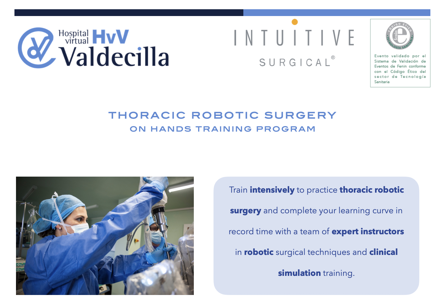Programa de entrenamiento en Cirugía Torácica Robótica: Timectomía y Lobectomia.