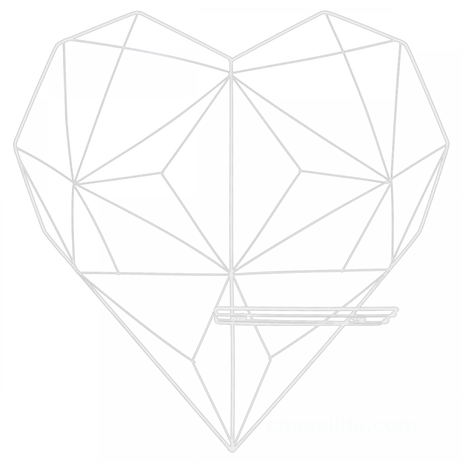 Marco de fotos corazón blanco, 51x50cm, acero