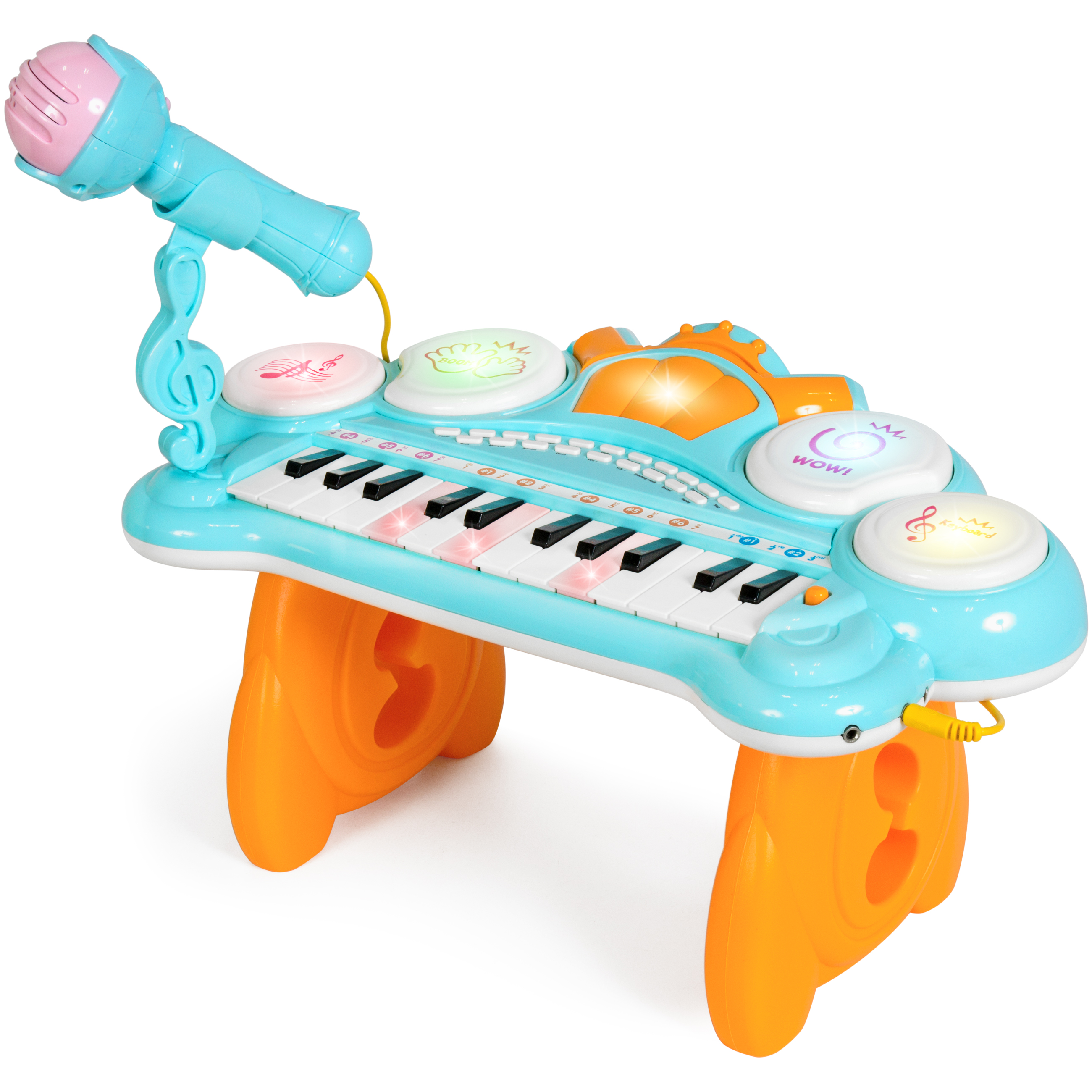 Bcp 24-key Kids Musical Electronic Keyboard W  Drums, Microphone, Mp3 