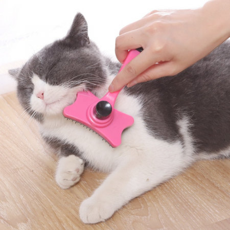 Cepillo para mascota rosado, 13.5cm