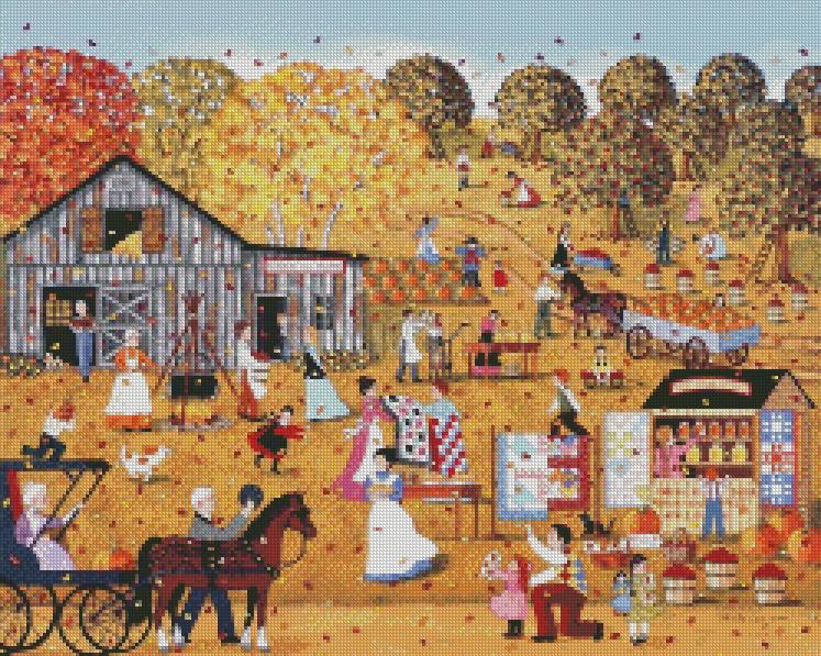 Sheila Lee cross-stitch - October gave a party cross stitch