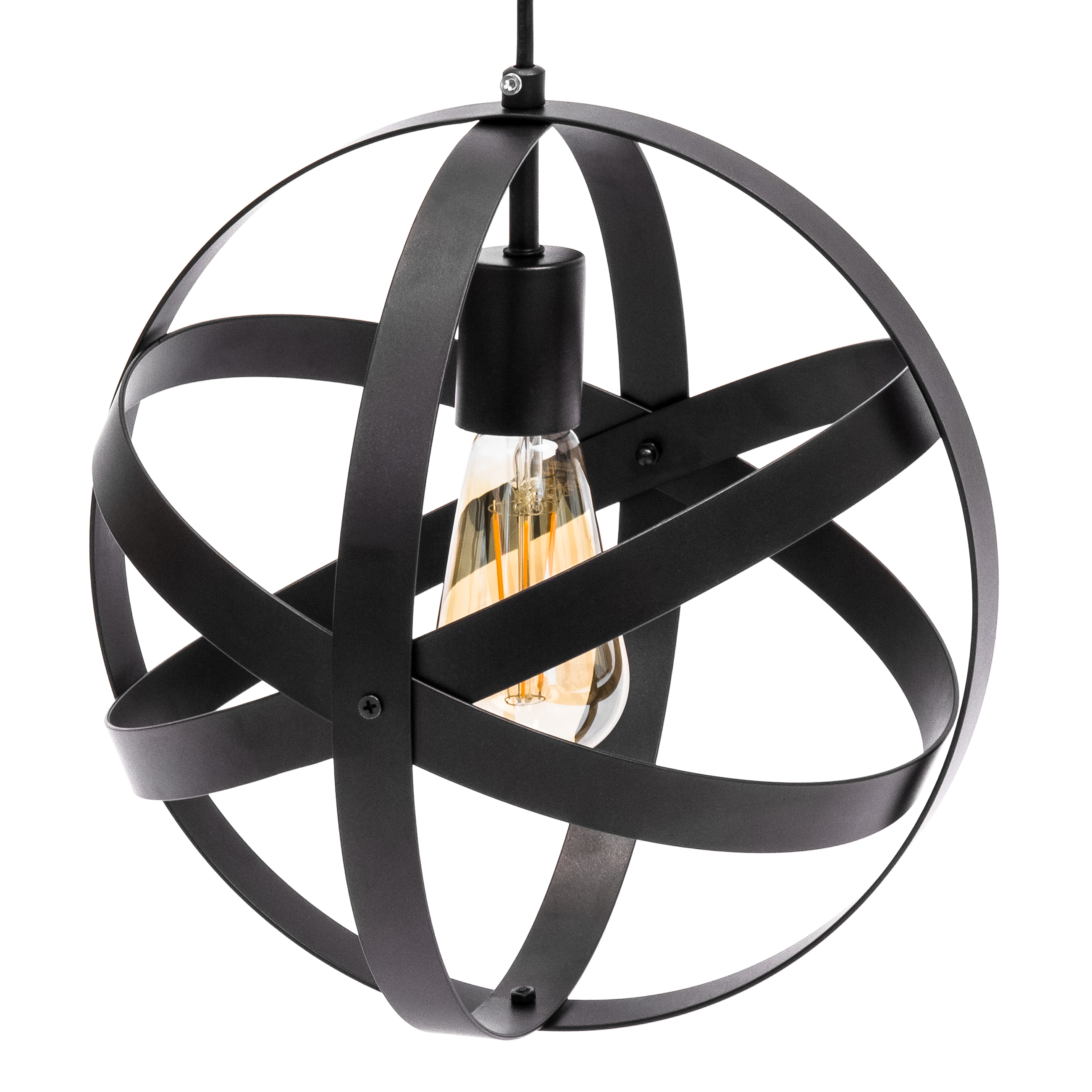 Hanging Metal Spherical Pendant Chandelier Lighting Fixture (Bronze