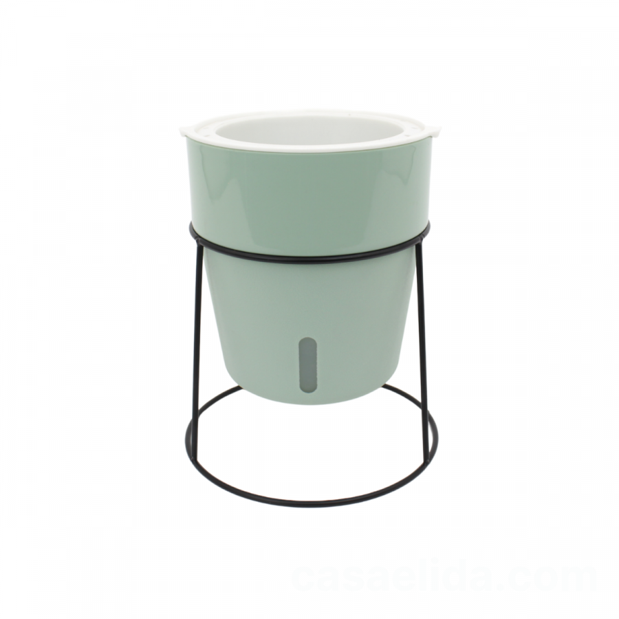Macetero autorregante verde, 19xØ15cm