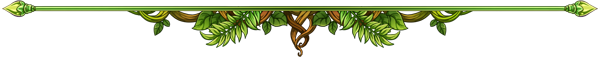 A green divider with the bottom half of a Nature Flight motif showing ferns and leaves. Art by Osiem