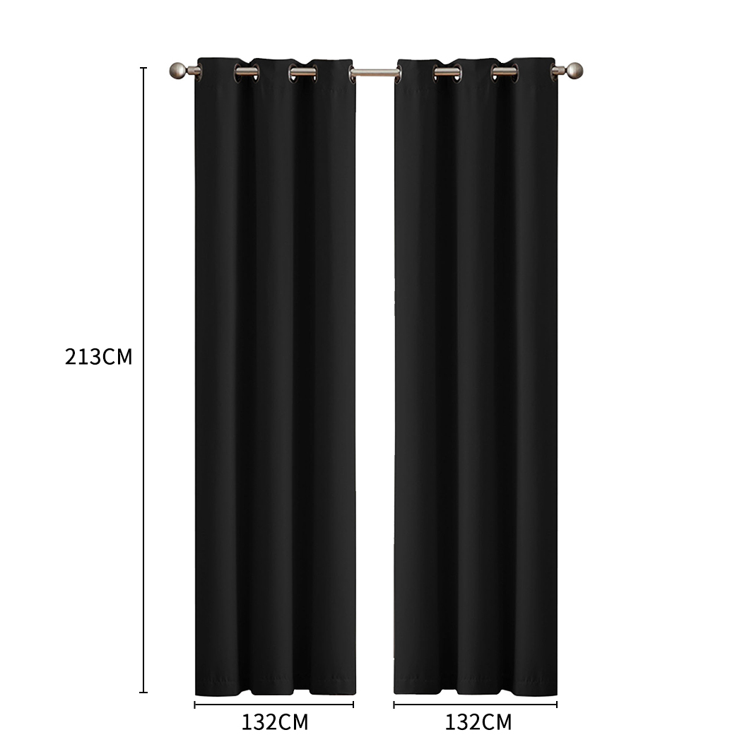 2X Blockout Curtains Blackout Window Curtain Draperies Pair Eyelet Bedroom Decor - Picture 133 of 466