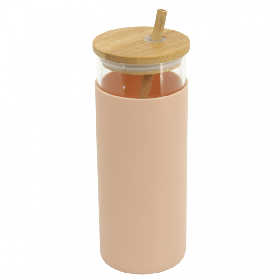 Tomatodo con funda de silicona beige, 500ml, borosilicato