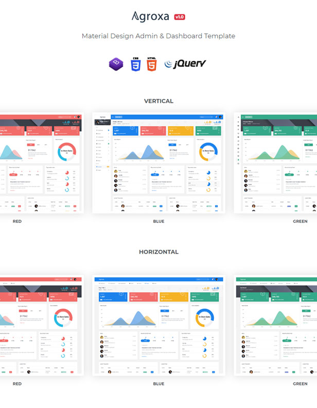 Agroxa - Material Design Admin & Dashboard Template - 1