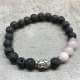 lava stone bracelet - buddha rose quartz