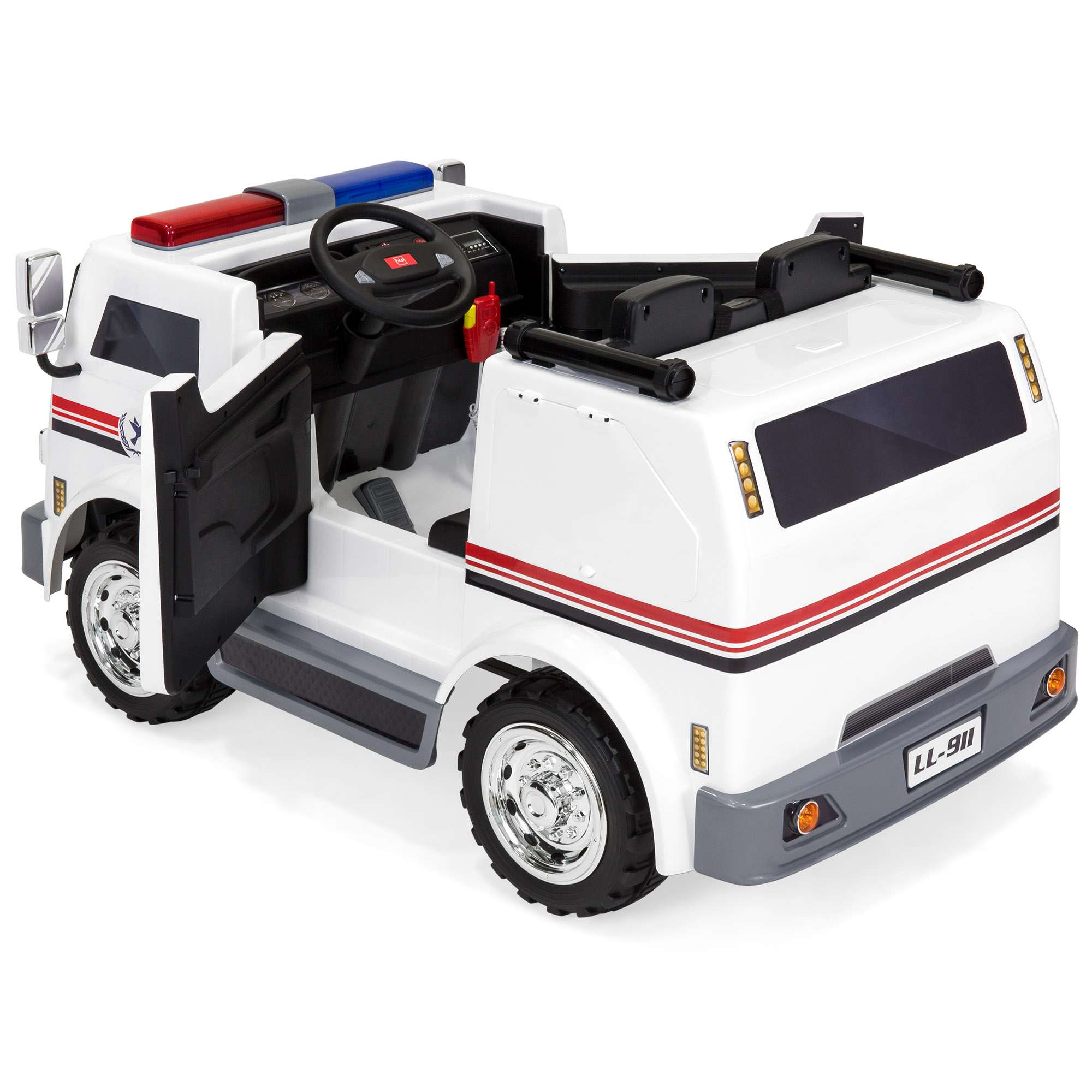 BCP 12V Kids Ambulance Truck RideOn w/ Remote Control, Siren White