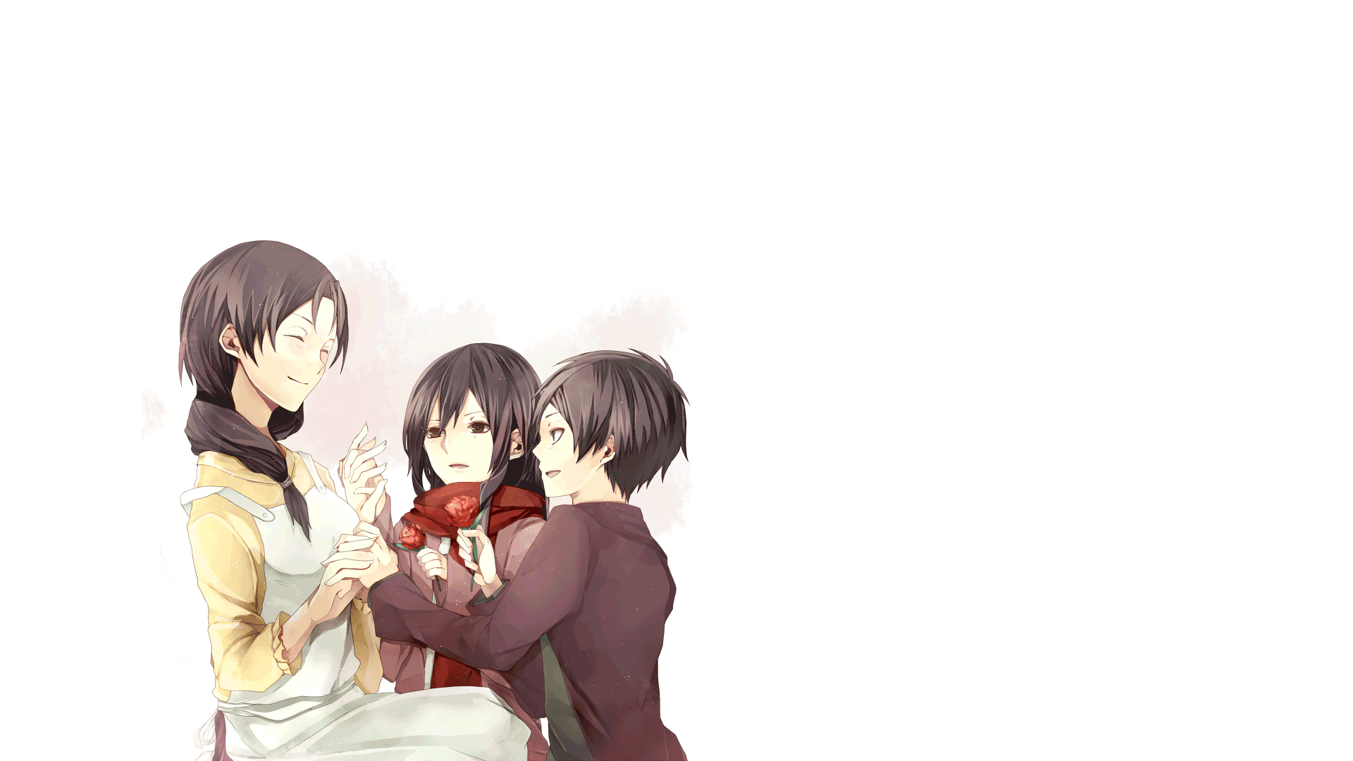 Wallpaper Attack On Titan 54 Shingeki no Kyojin, anime, Eren Jeager, Mikasa Ackerman