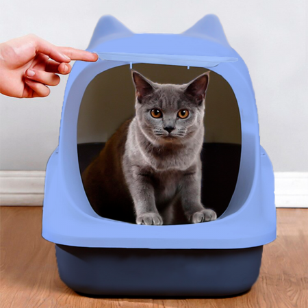 Arenero para gato azul, 46x37x50cm
