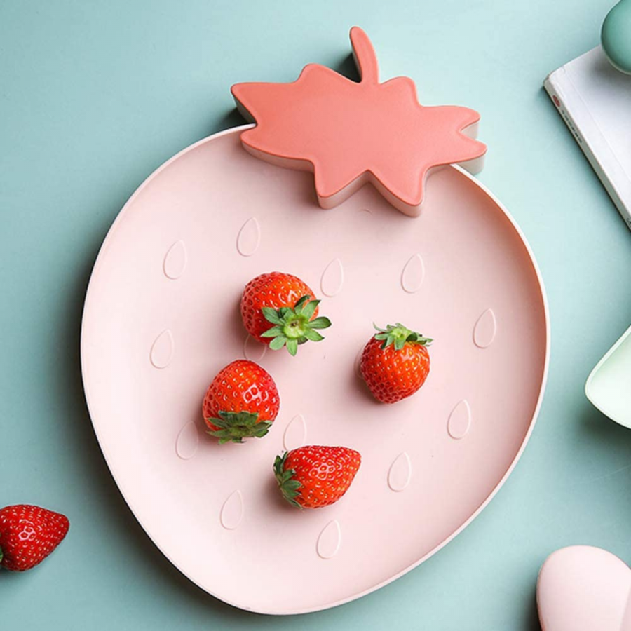 Bandeja decorativa rosado, 3x21x27cm, plástico pp