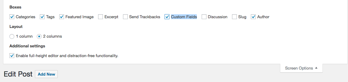 Enable Custom Fields