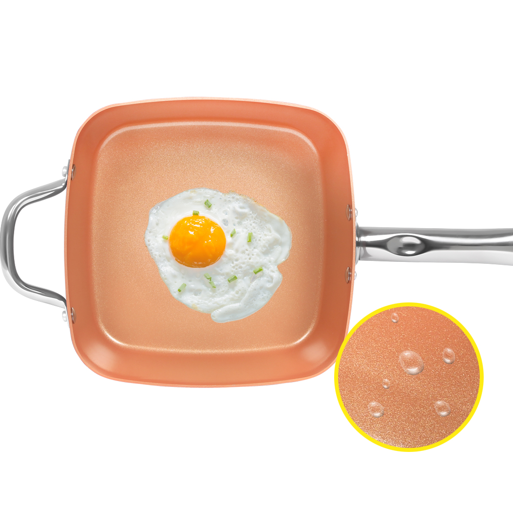 Saucepan Set Frying Pan Non Stick Deep Fry Pan with Glass Lid Cookware Set Red