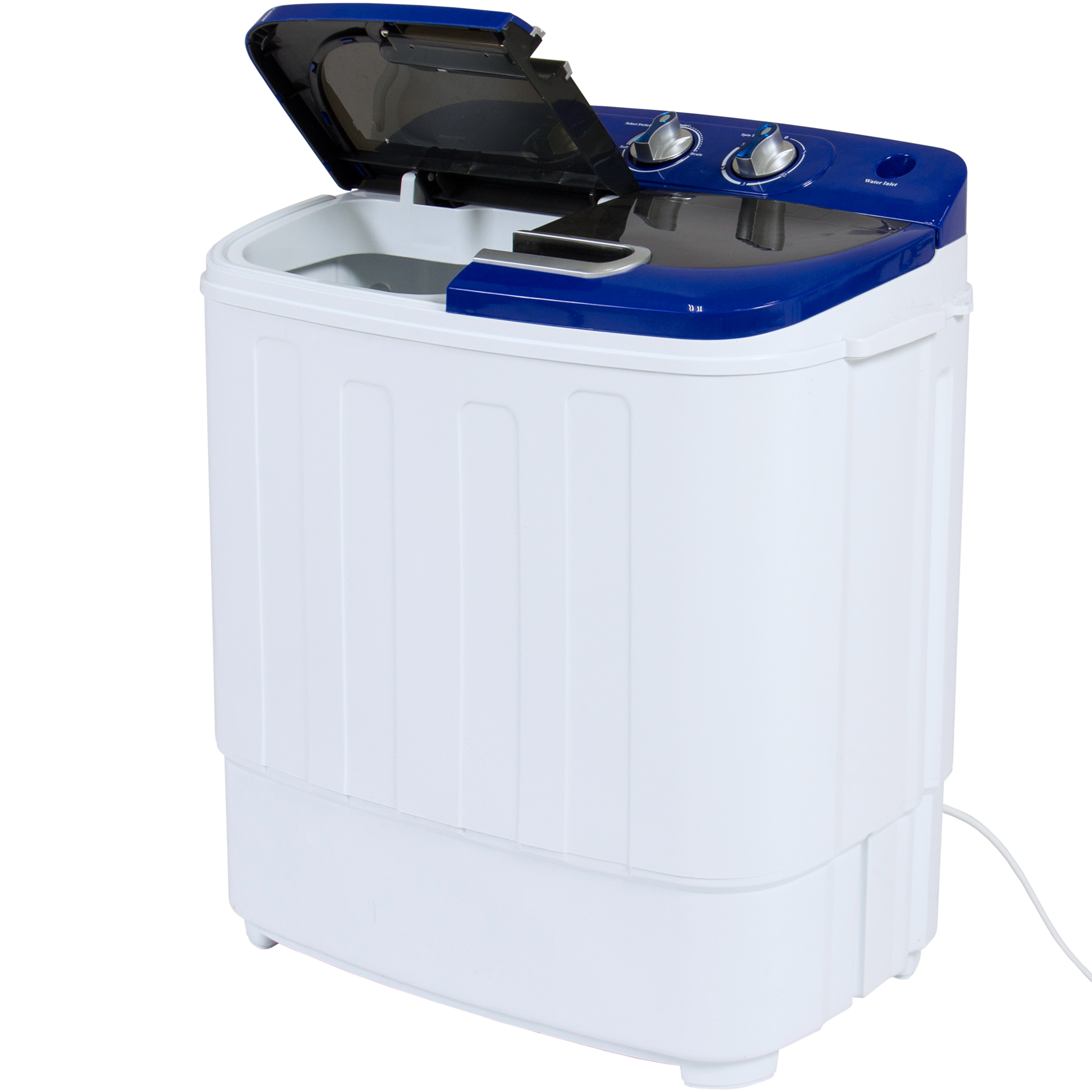 BCP Portable Mini Washing Machine w/ Hose, 13lbs Capacity White/Blue