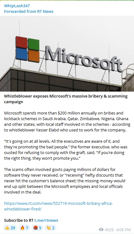 Whistleblower Exposes Microsoft’s Massive Bribery & Scamming Campaign ...