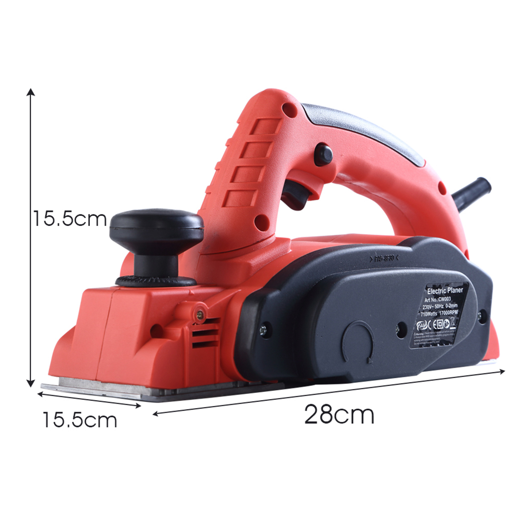 710W Powerful Electric Wood Planer Door Plane Hand Held Woodworking Power Tools