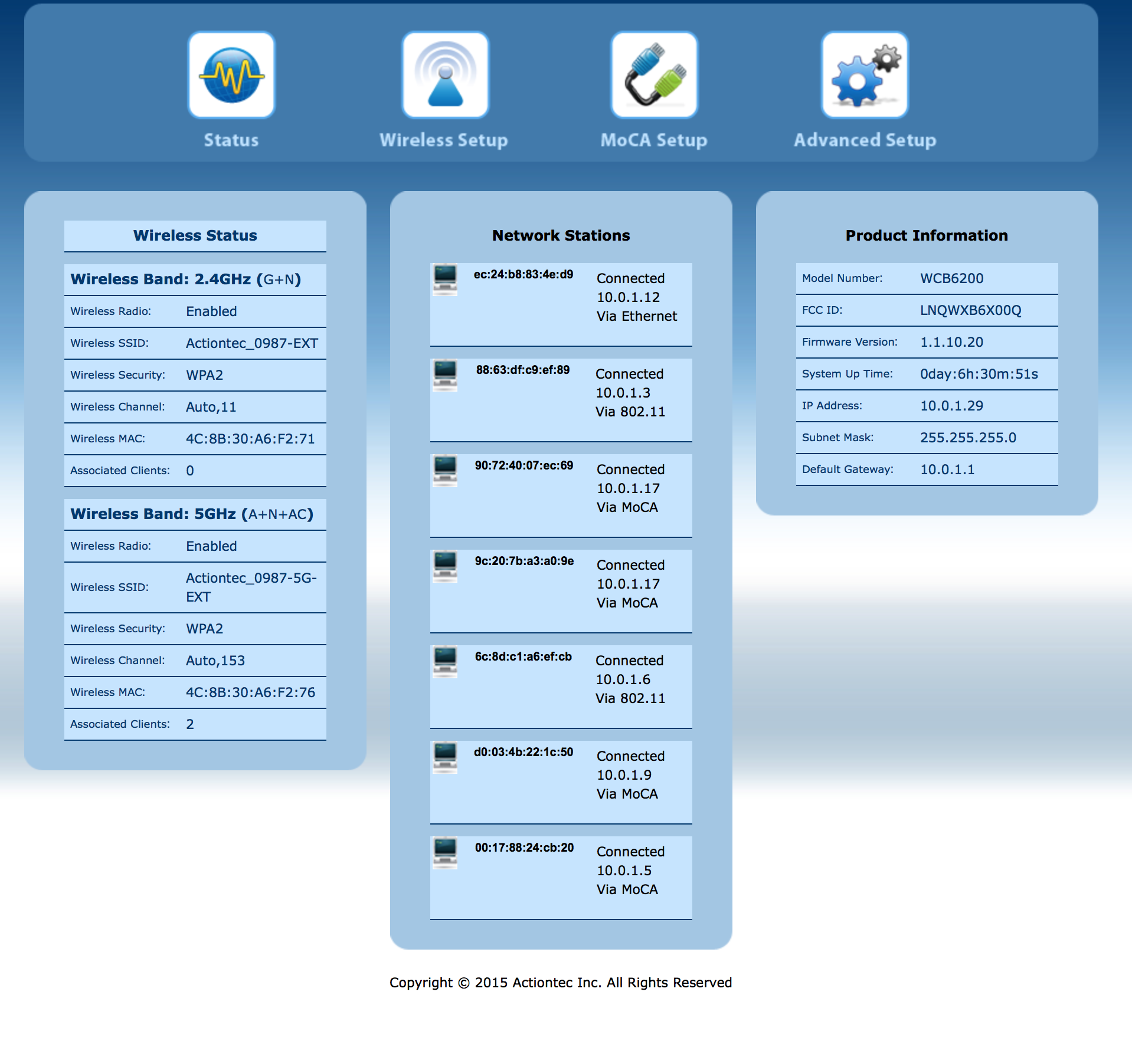 actiontec moca network diagram