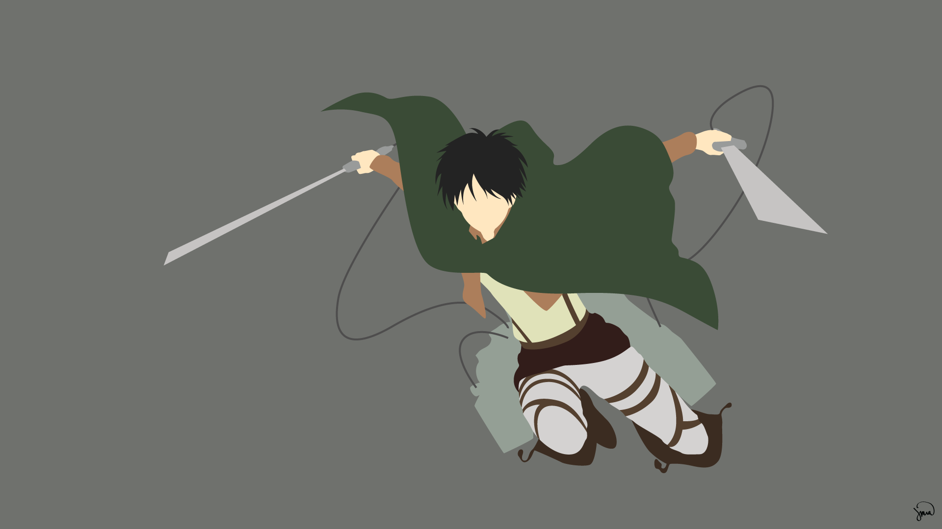 Wallpaper Attack On Titan 187 anime, Shingeki no Kyojin, Eren Jeager, minimalism