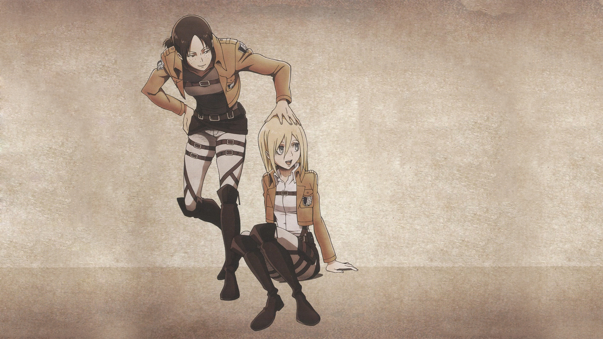 Wallpaper Attack On Titan 192 Shingeki no Kyojin, anime girls, Historia Reiss, Ymir