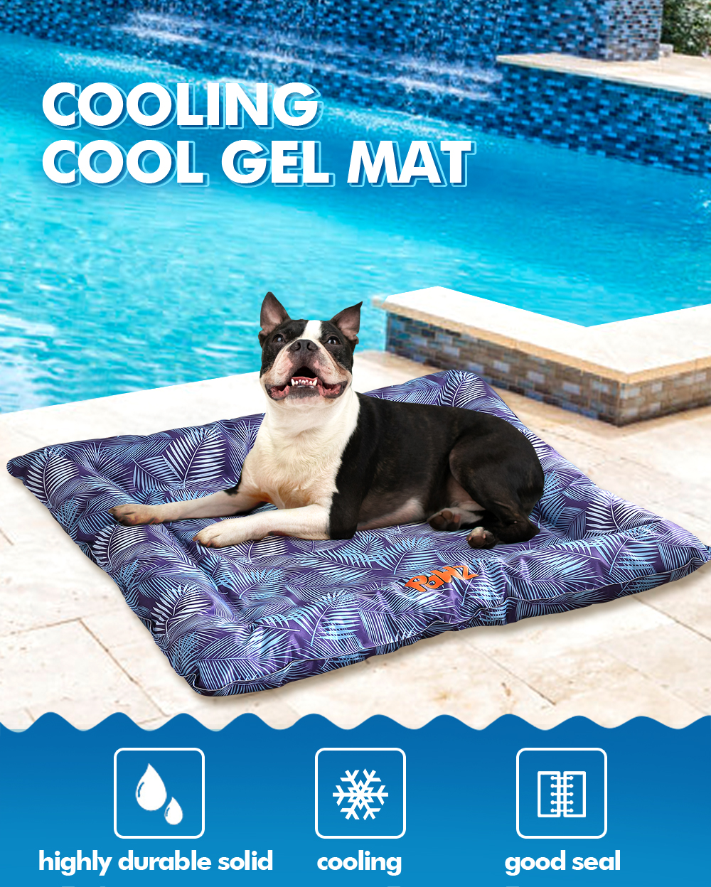 PawZ Pet Cooling Mat Gel Mats Bed Cool Pad Puppy Cat Non ...