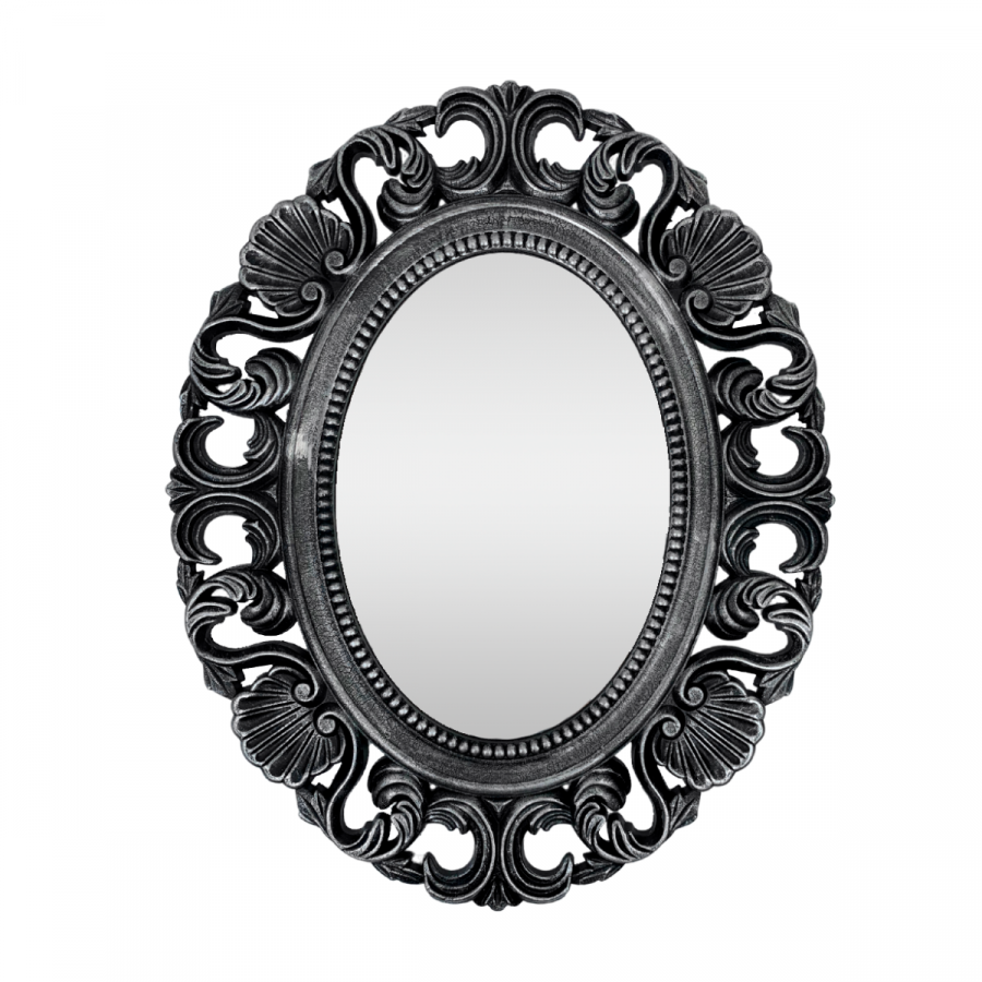 Espejo de pared vintage gris oscuro, 60x49cm