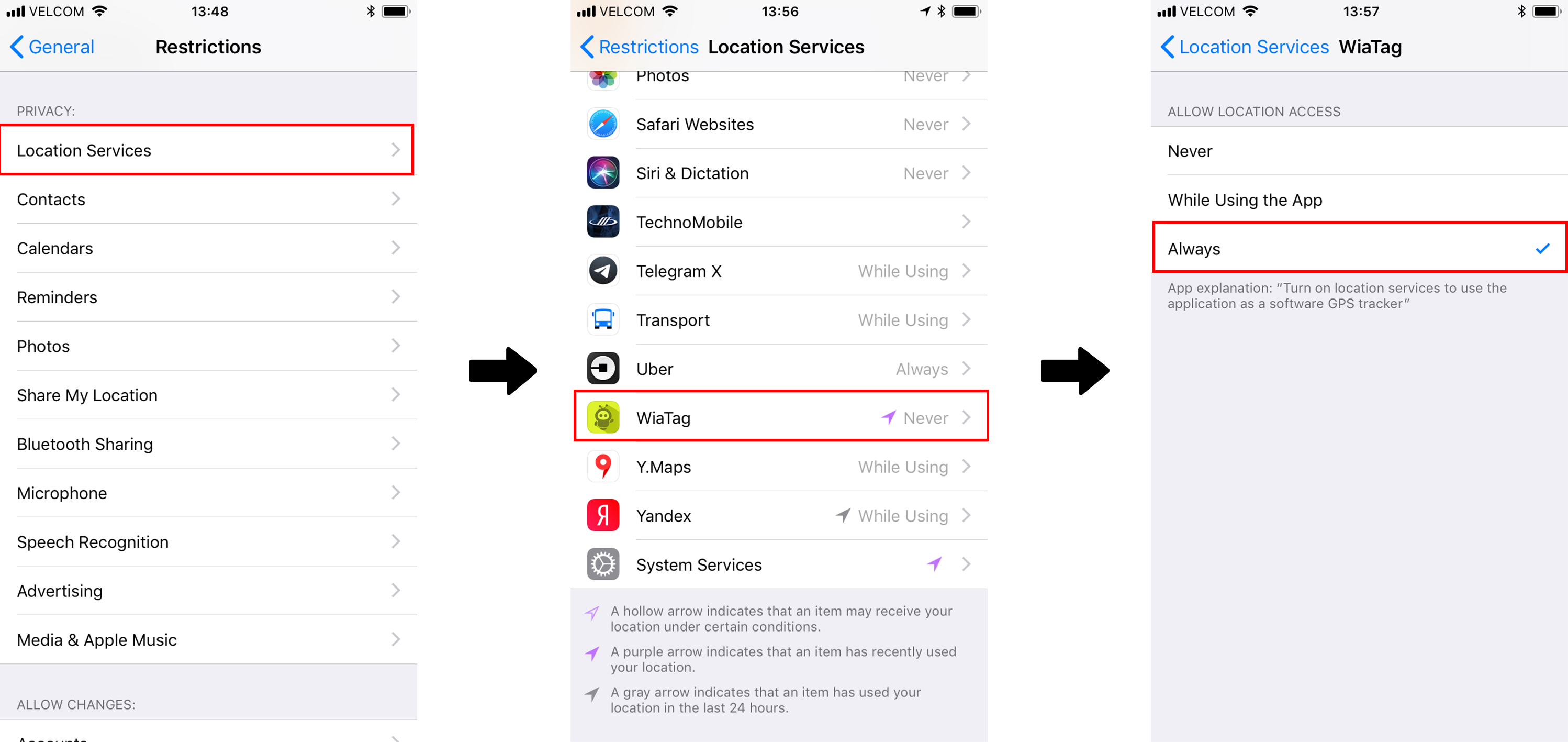 WiaTag iOS — How To Manage System Restrictions and Control Application