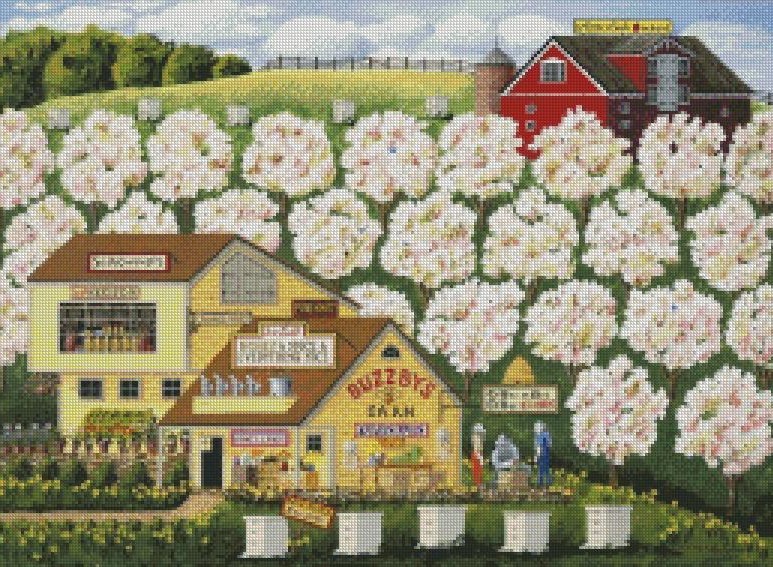 Art Poulin cross stitch - Buzzby's Bee Barn