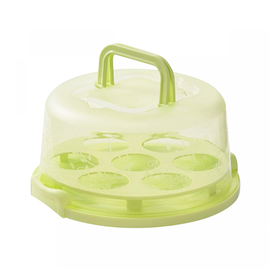 Porta torta y cupcakes verde limón, 13xØ25cm
