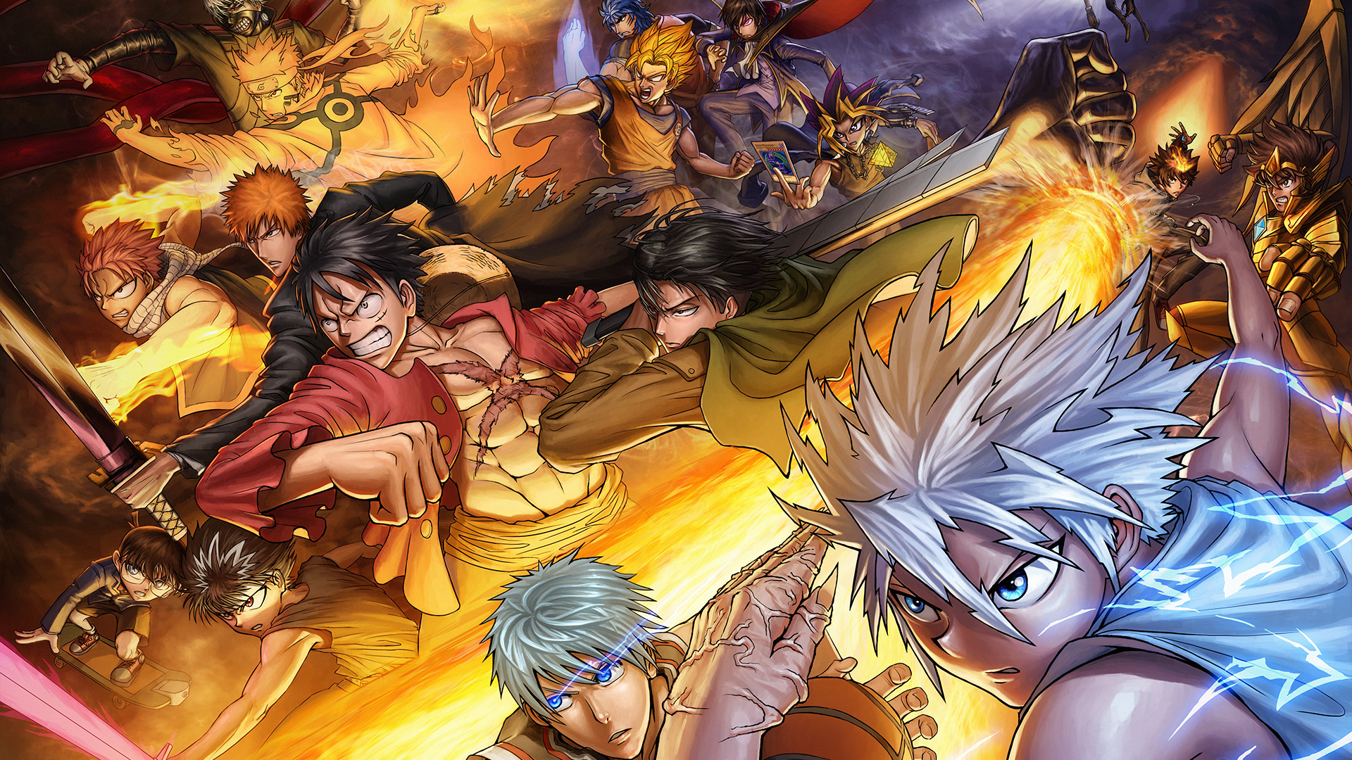 Wallpaper Hunter x Hunter 43 Dragon Ball, Monkey D. Luffy, Shingeki no Kyojin, Bleach, Yu-Gi-Oh, Dragneel Natsu, Hunter x Hunter, Killua Zoldyck, One Piece, Fairy Tail, Tokyo Ghoul, Kurosaki Ichigo, Kuroko Tetsuya, Levi Ackerman, Kaneki Ken, Uzumaki Naruto, Son Goku