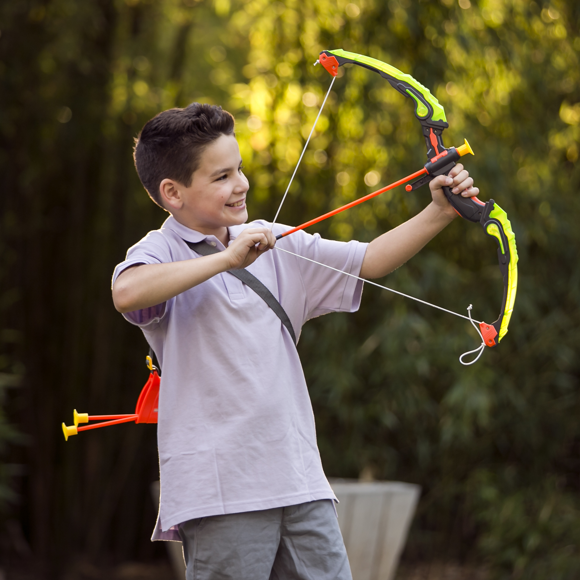 BCP Kids 24in Light-Up Archery Toy Play Set w/ Bow, 3 Arrows, Quiver ...