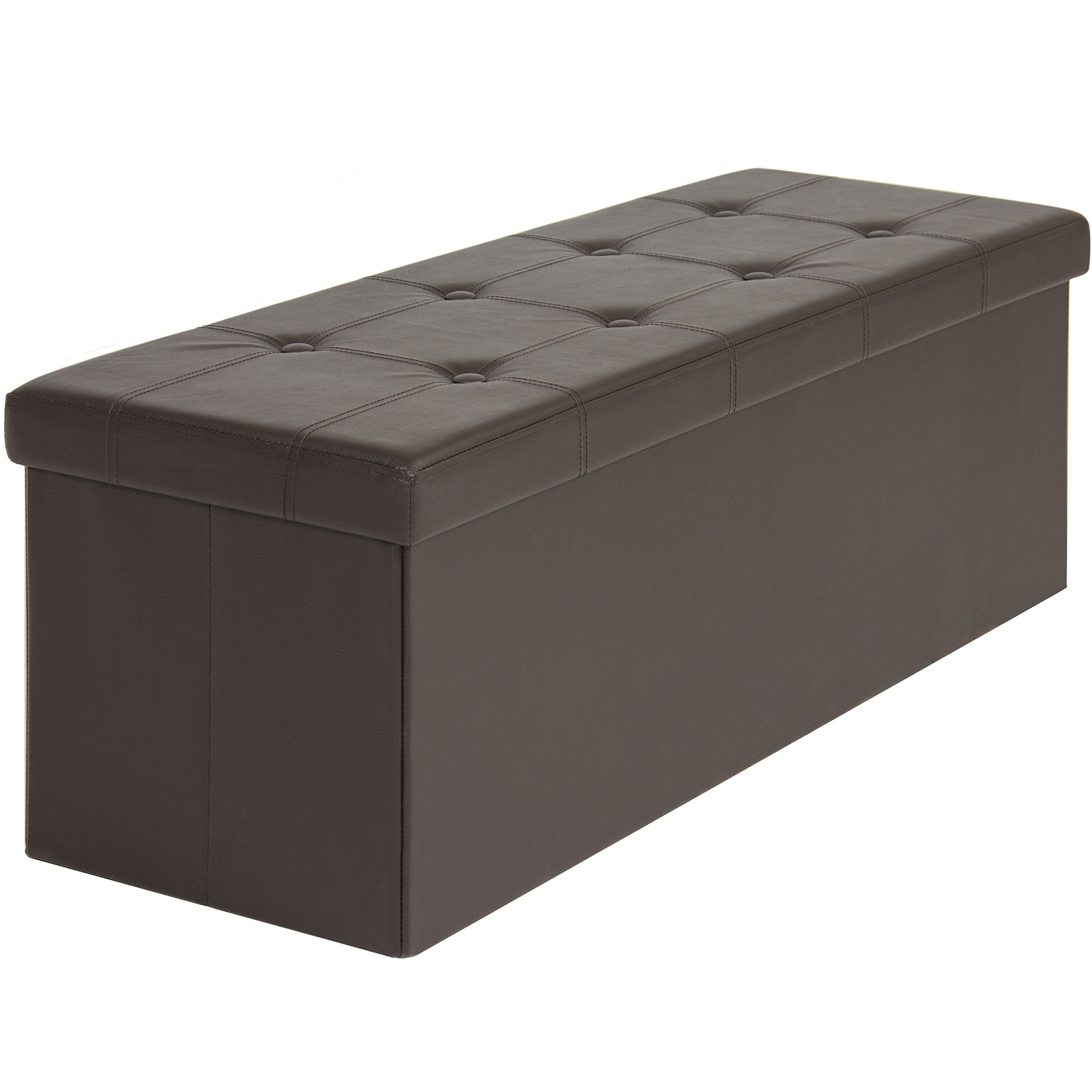 BCP Faux Leather Folding Storage Ottoman Bench | eBay