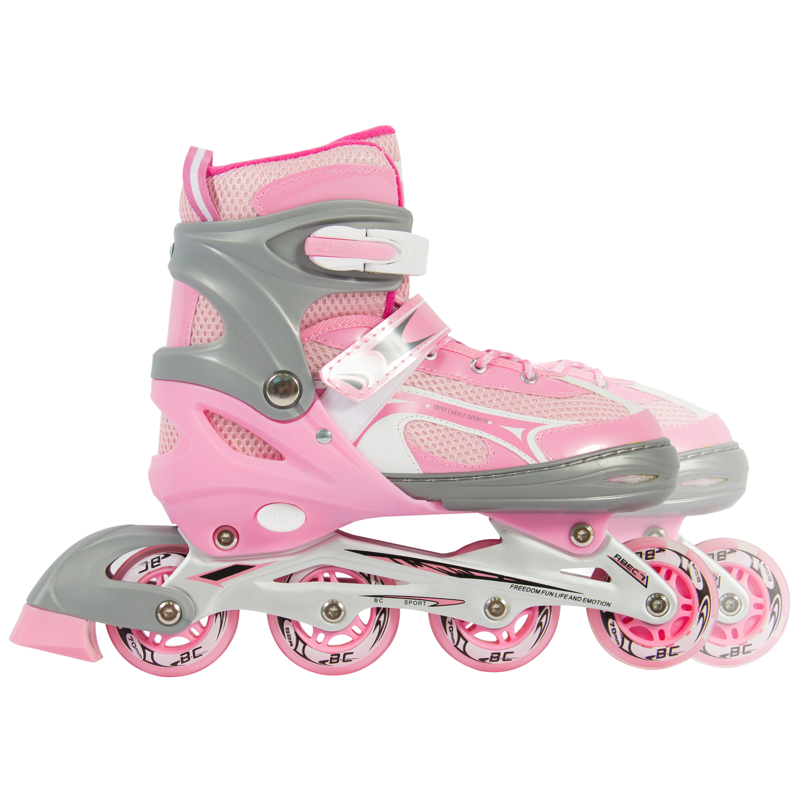 BCP Adjustable Kid Inline Skates Roller Blades Outdoor Sport w/ Light