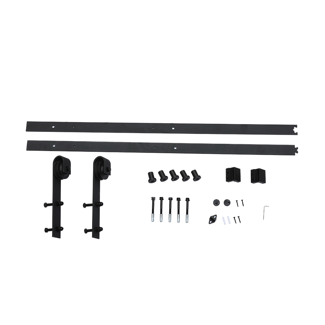 TopSellers-Sliding Door Kit - Black 1.5m Heavy Duty Barn Door Kit