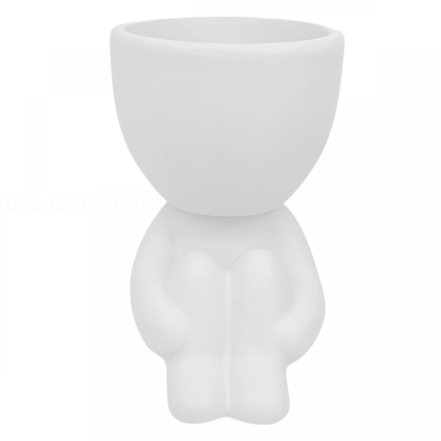 Maceta decorativa blanco, 10cm, cerámica