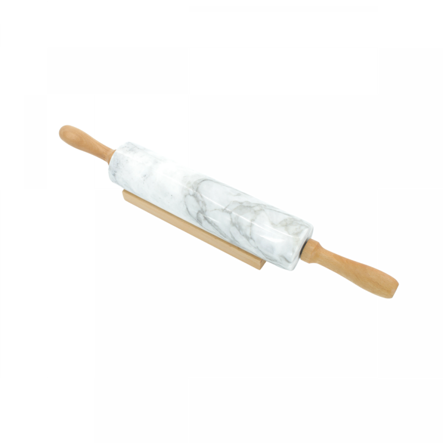 Rodillo de masa blanco, 46xØ5.5cm, mármol