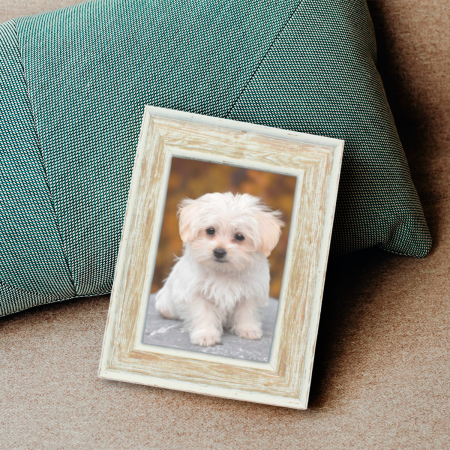 Marco de foto beige, 24x19cm, madera mdf