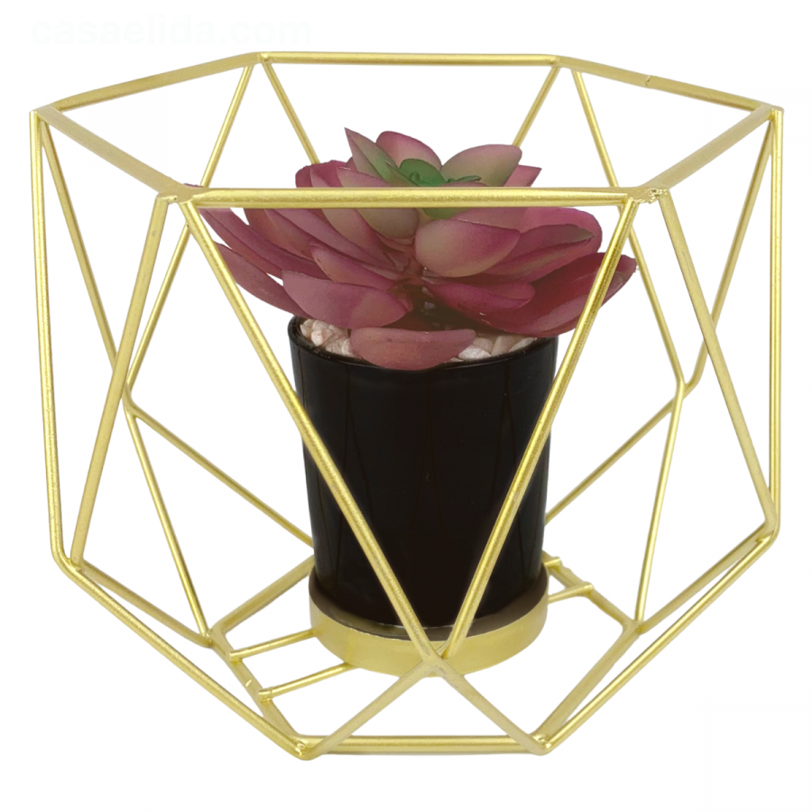 Planta artificial con maceta 11.5x15cm, acero/cerámica