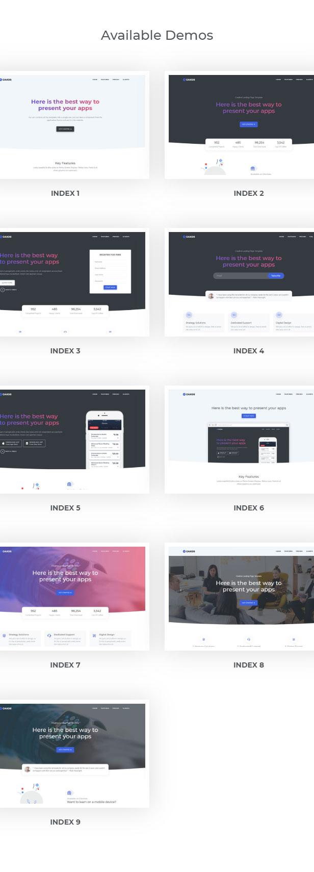 Caxos - Landing Page Template - 1