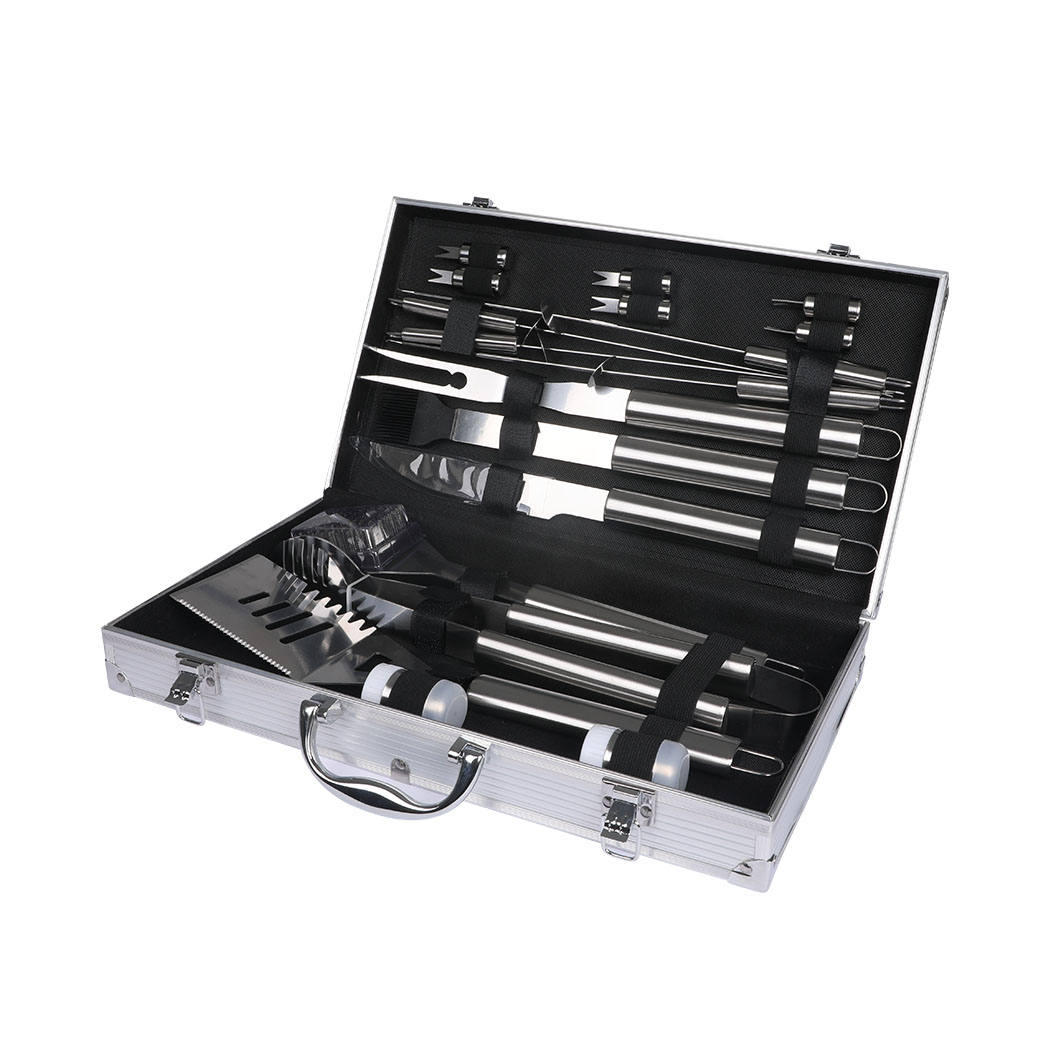 TopSellers-18Pcs BBQ Tool Set - Stainless Steel  Portable & Easy Clean