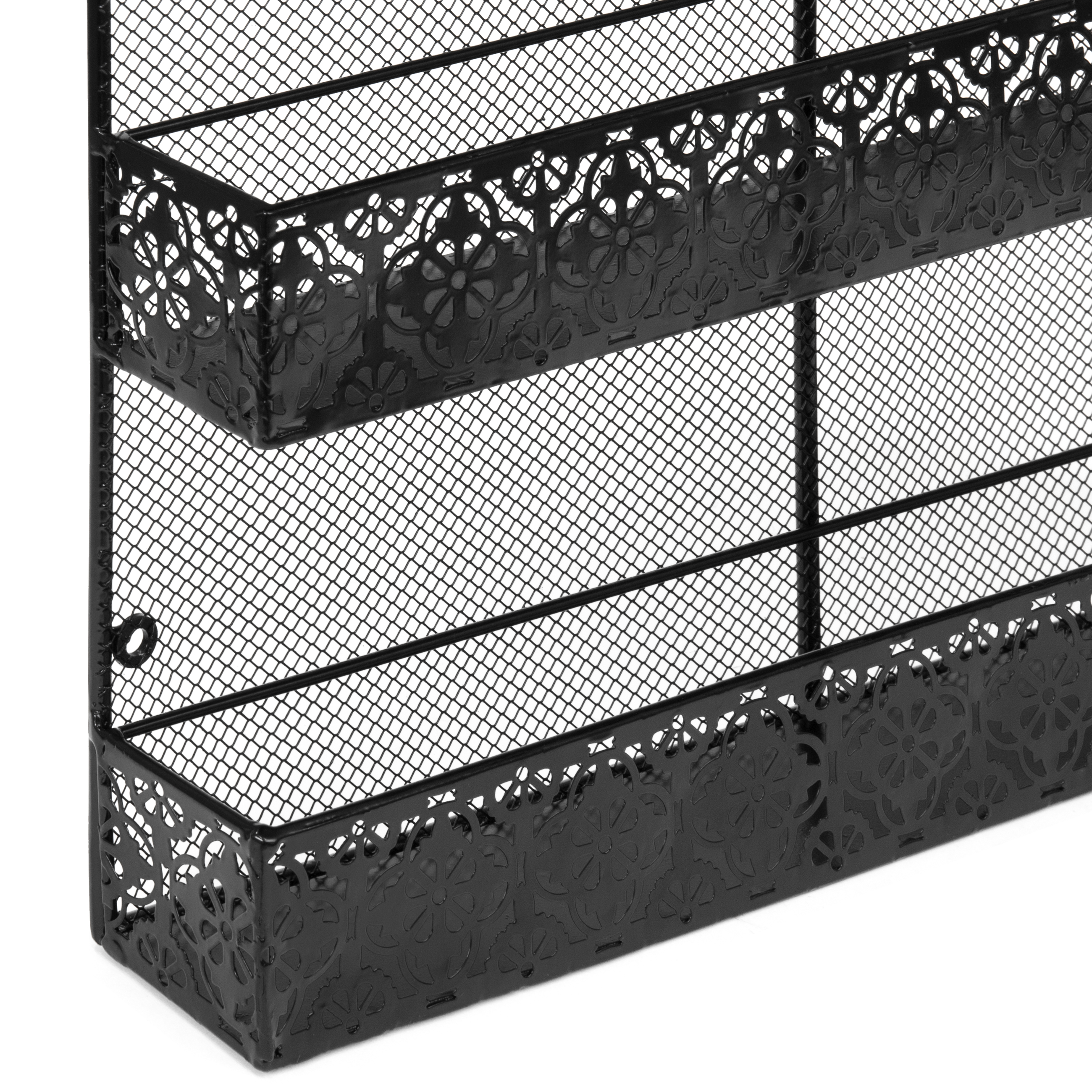 BCP 4 Tier Large Wall Mounted Wire Spice Rack Organizer Black eBay