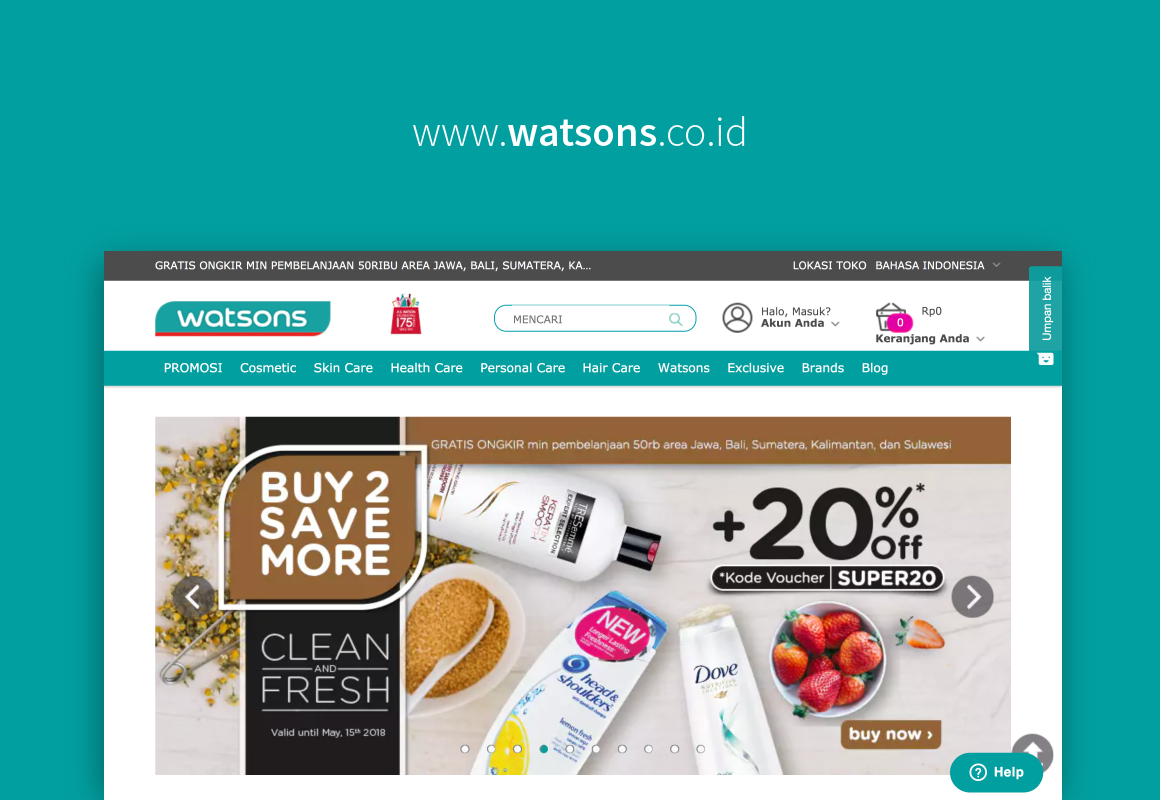Belanja Produk Kesehatan dan Kecantikan Makin Mudah dengan Watsons