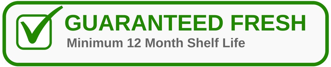 Guaranteed Fresh - Minimum 12 Month Shelf Life