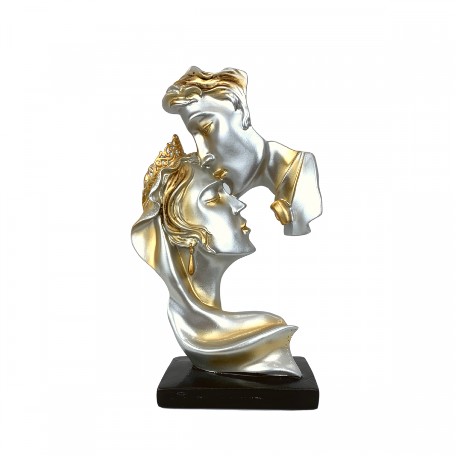 Figura decorativa plateado/dorado, Romeo & Julieta, 25.5cm