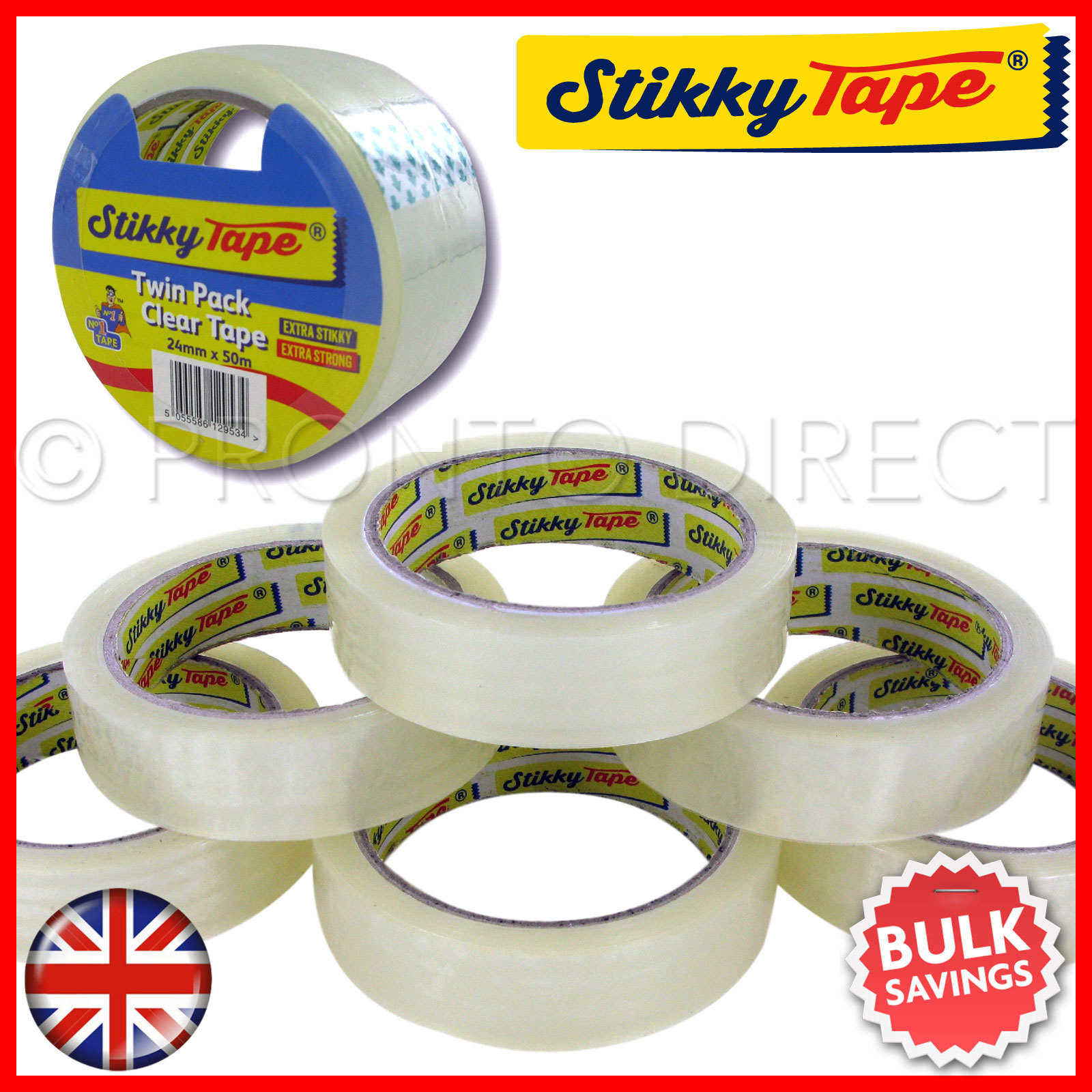 Cellotape Packing Tape Clear Sticky Sellotape Adhesive Gift Wrapping 12x Rolls