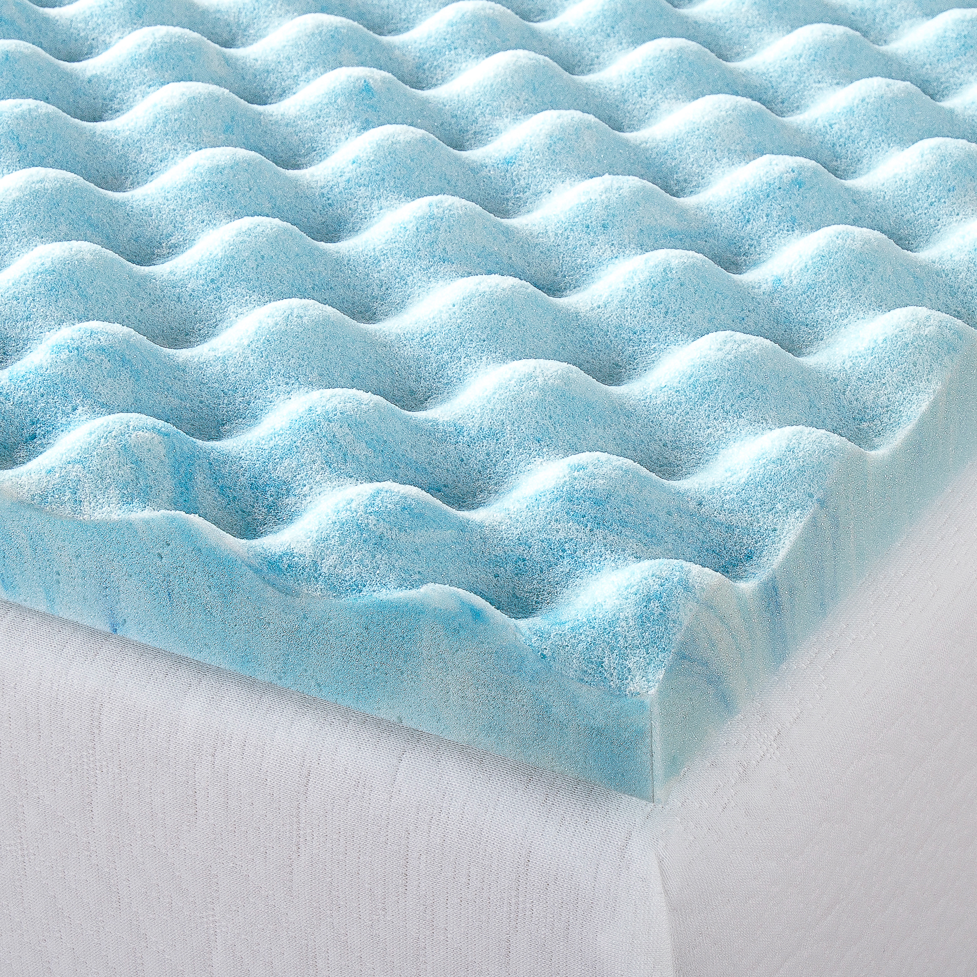 Zinus Swirl Cooling Gel Convoluted Memory Foam Air Flow Mattress Topper Protecto - Picture 12 of 31