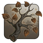 withered branch in the shape of the Nature Flight emblem