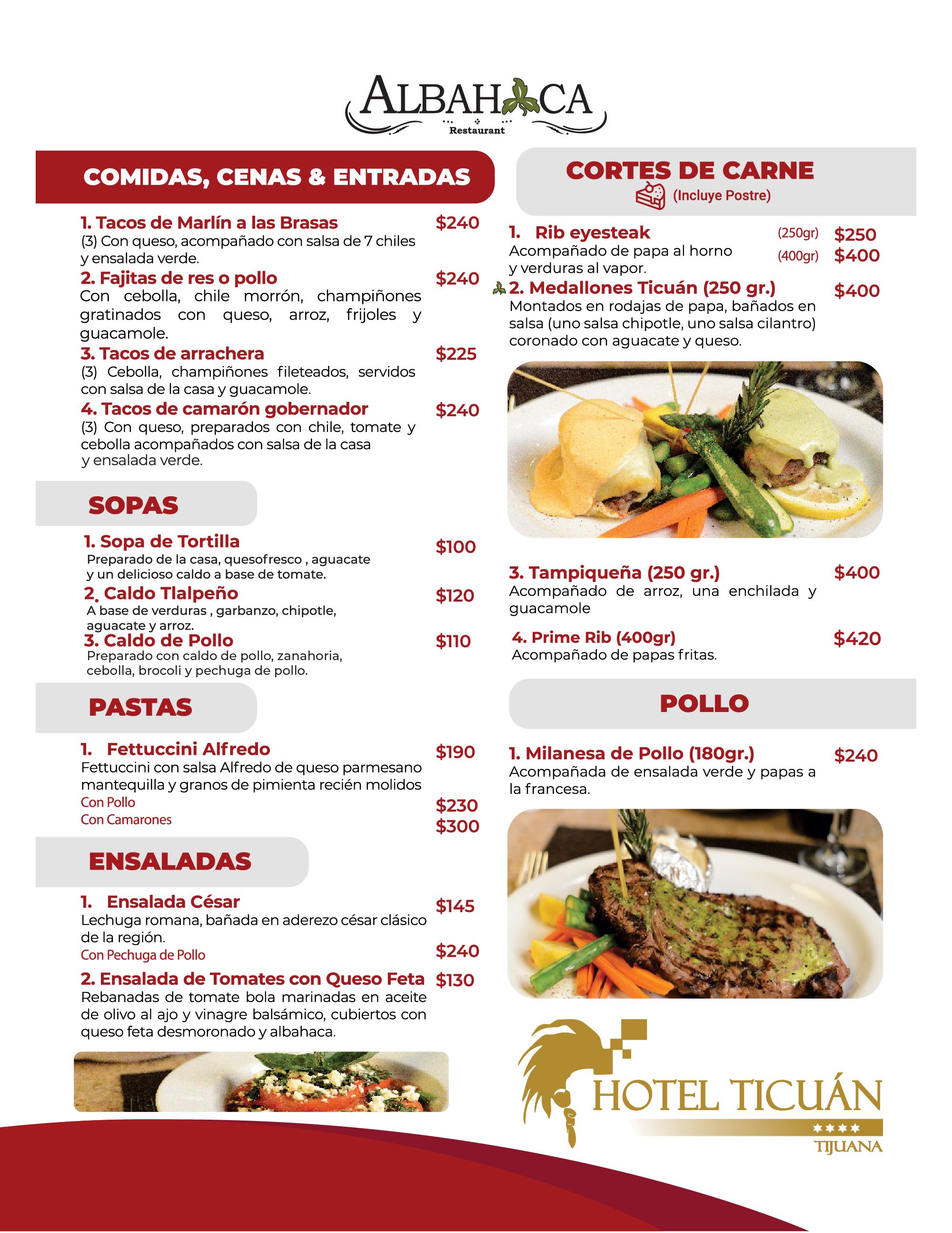Menú Albahaca