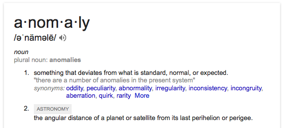 anomaly defined by Google