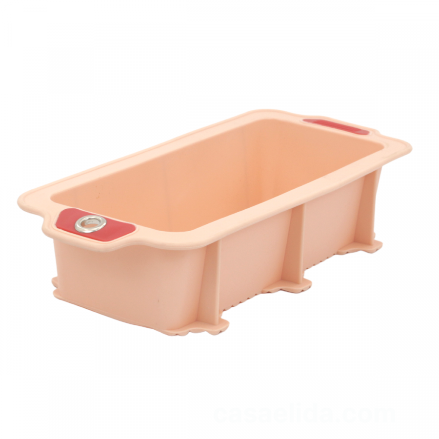 Molde de repostería rosado, 6x29x12cm, silicona